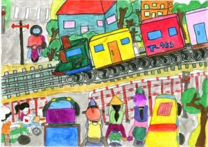 Vẽ tranh an toàn giao thông đường sắt: Bạn có muốn học cách vẽ những bức tranh an toàn giao thông đường sắt đầy ý nghĩa? Hãy cùng xem hình ảnh liên quan để được trải nghiệm trực tiếp quá trình vẽ tranh và tìm hiểu cách thể hiện thông điệp an toàn giao thông trong từng đường nét.